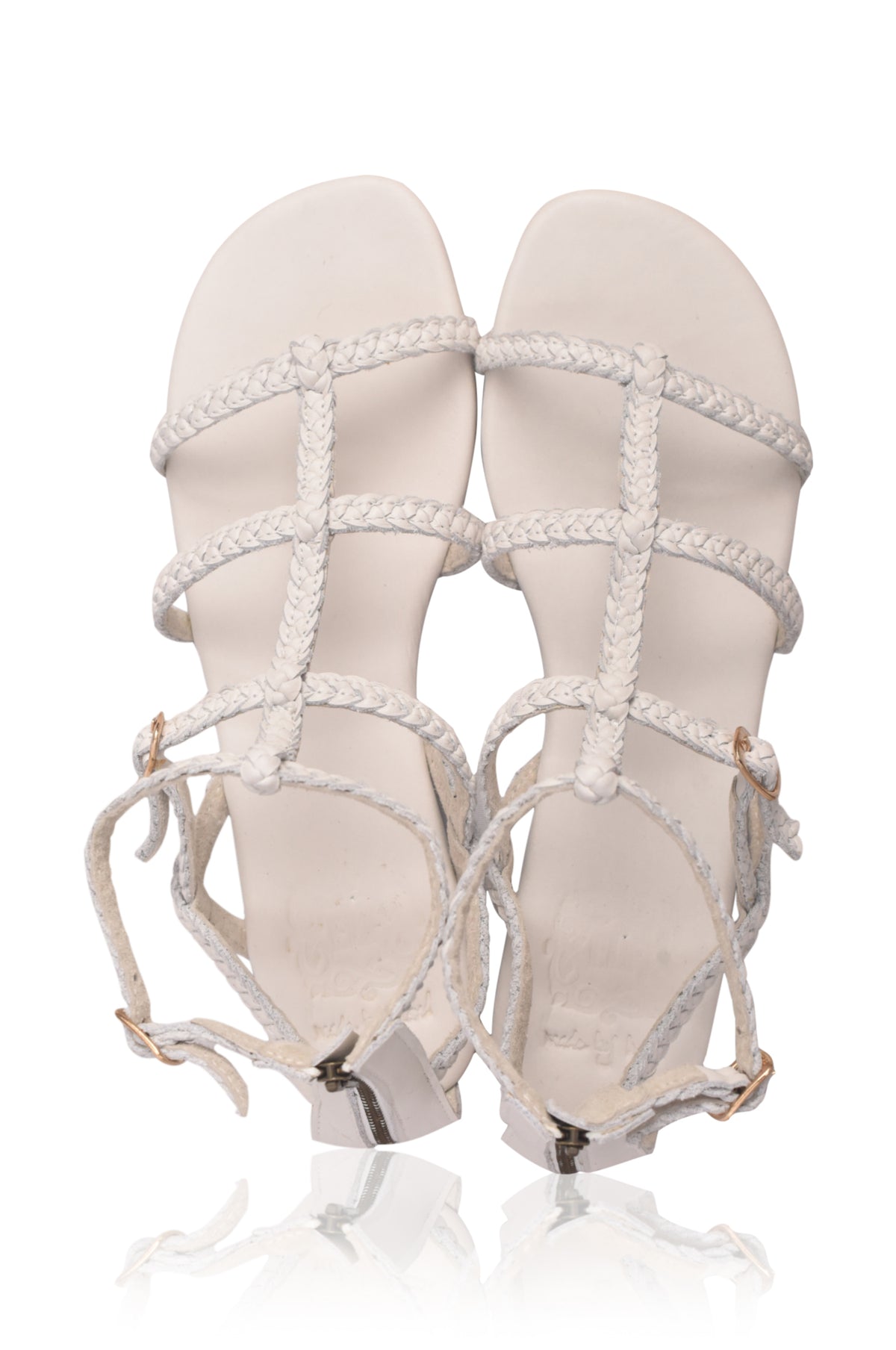 Gladiator leather sandals, side profile — handmade by Bali ELF