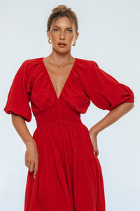 Lucienne Smocked Linen Maxi Dress