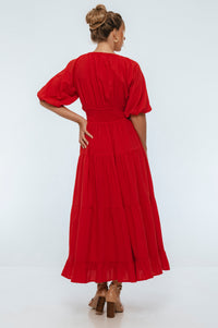 Lucienne Smocked Linen Maxi Dress