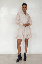 Malina Button Down Cotton Mini Dress