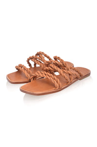 Melasti Woven Leather Slides (Sz. 9.5)
