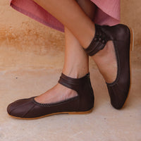 Muse Ankle Strap Leather Ballet Flats (Sz. 4, 7.5 & 10.5)