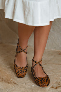 Myrelle Criss-Cross Leather Ballet Flats