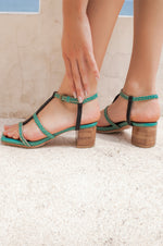 Night Glimmer Low Heel Sandals (Sz. 7 & 8, 8.5)