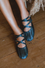 Obsession Criss Cross Leather Flats