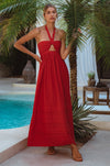 Penelope Halter Linen Maxi Dress