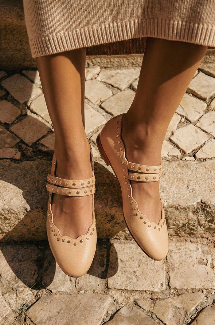 Remy Dual Strap Leather Ballet Flats