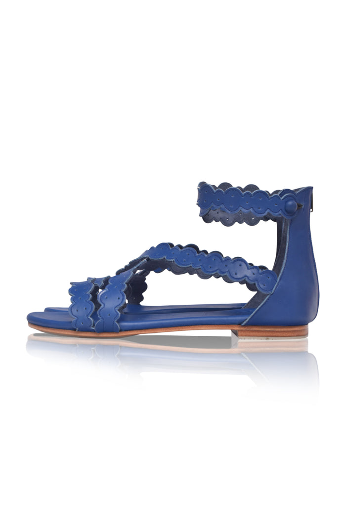 Salty Sea Criss Cross Leather Sandals (Sz. 8.5 & 9.5)