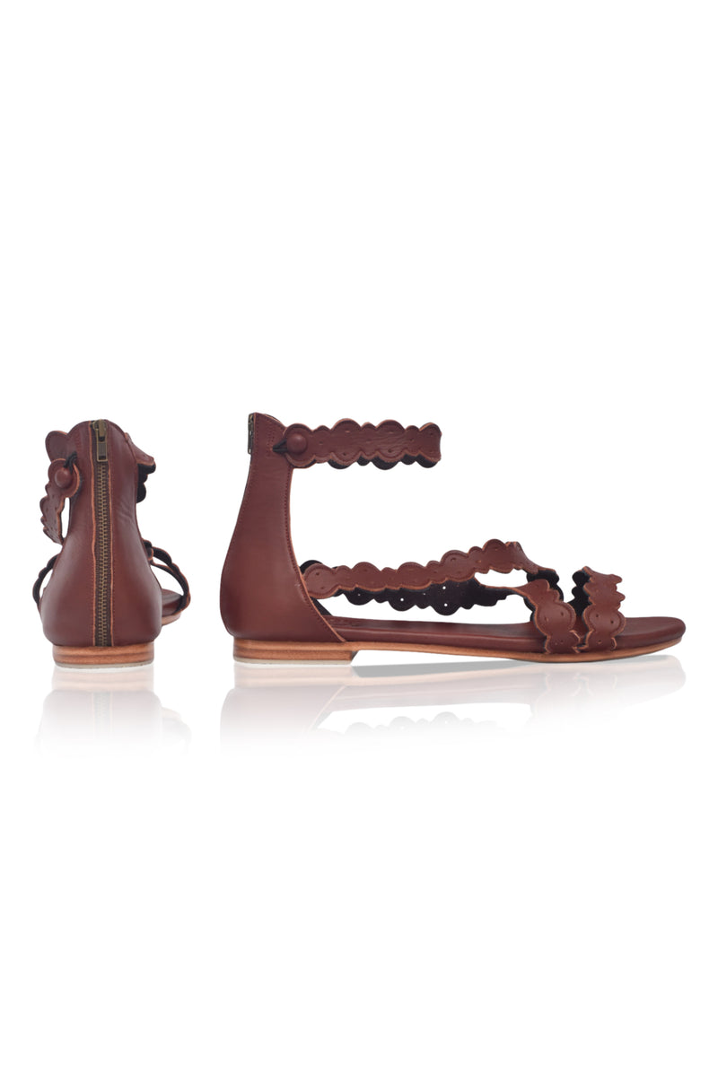 Salty Sea Criss Cross Leather Sandals