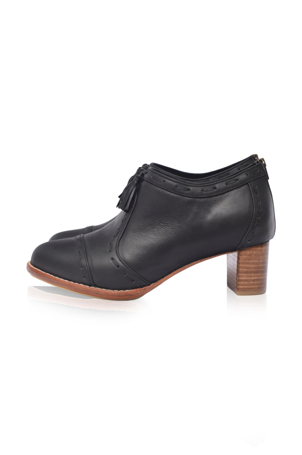 Sensational Leather Booties 5 cm Heels (Sz. 6.5)