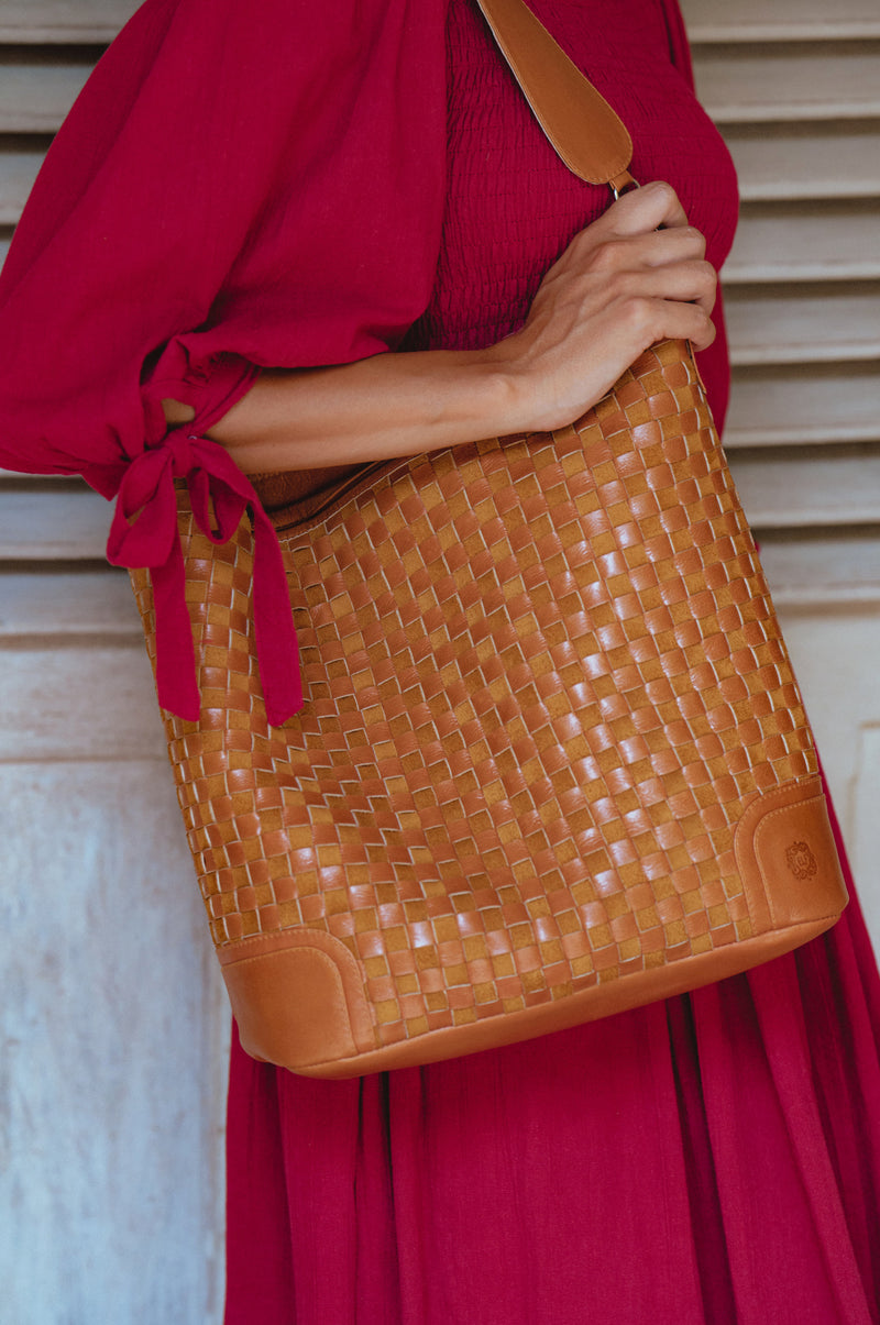 Soho Lane Woven Leather Shoulder Bag (Sale)