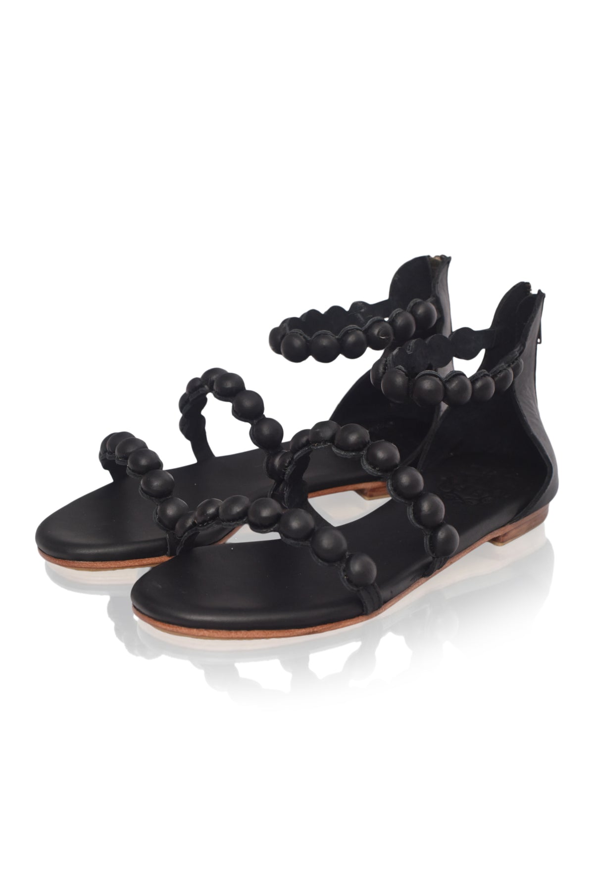 Leather sandals, open-toe design — handmade by Bali ELF