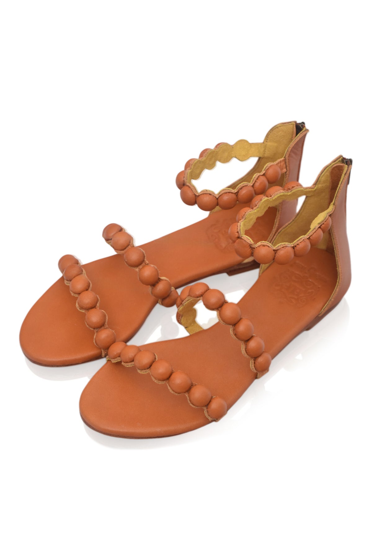 Leather sandals, strap detail — handmade by Bali ELF