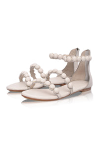 White leather sandals, pair — handmade by Bali ELF