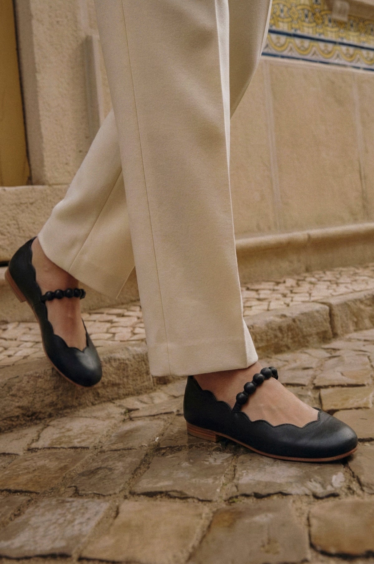 Solea Scalloped Mary Jane Flats