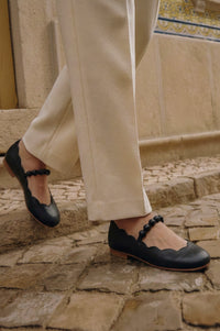Solea Scalloped Mary Jane Flats