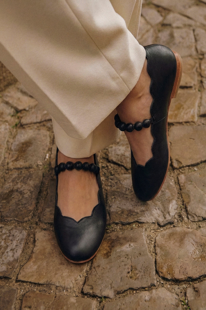 Solea Scalloped Mary Jane Flats