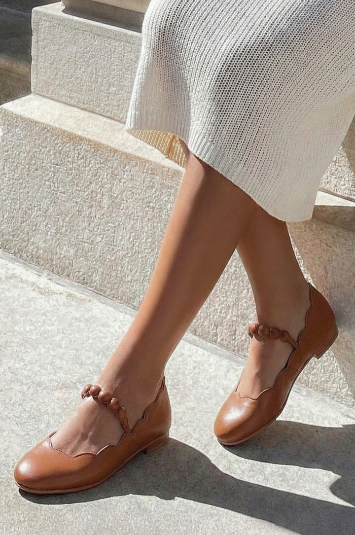 Solea Scalloped Mary Jane Flats