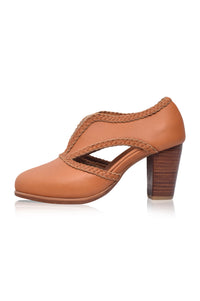 Spirit Walker Leather Heel Booties — handmade by Bali ELF
