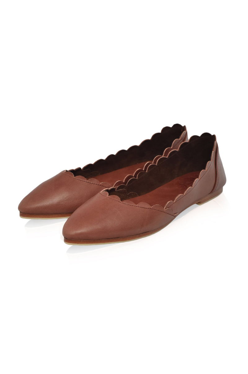 Valentina Leather Ballet Flats (Sz. 4, 7.5 &10.5)