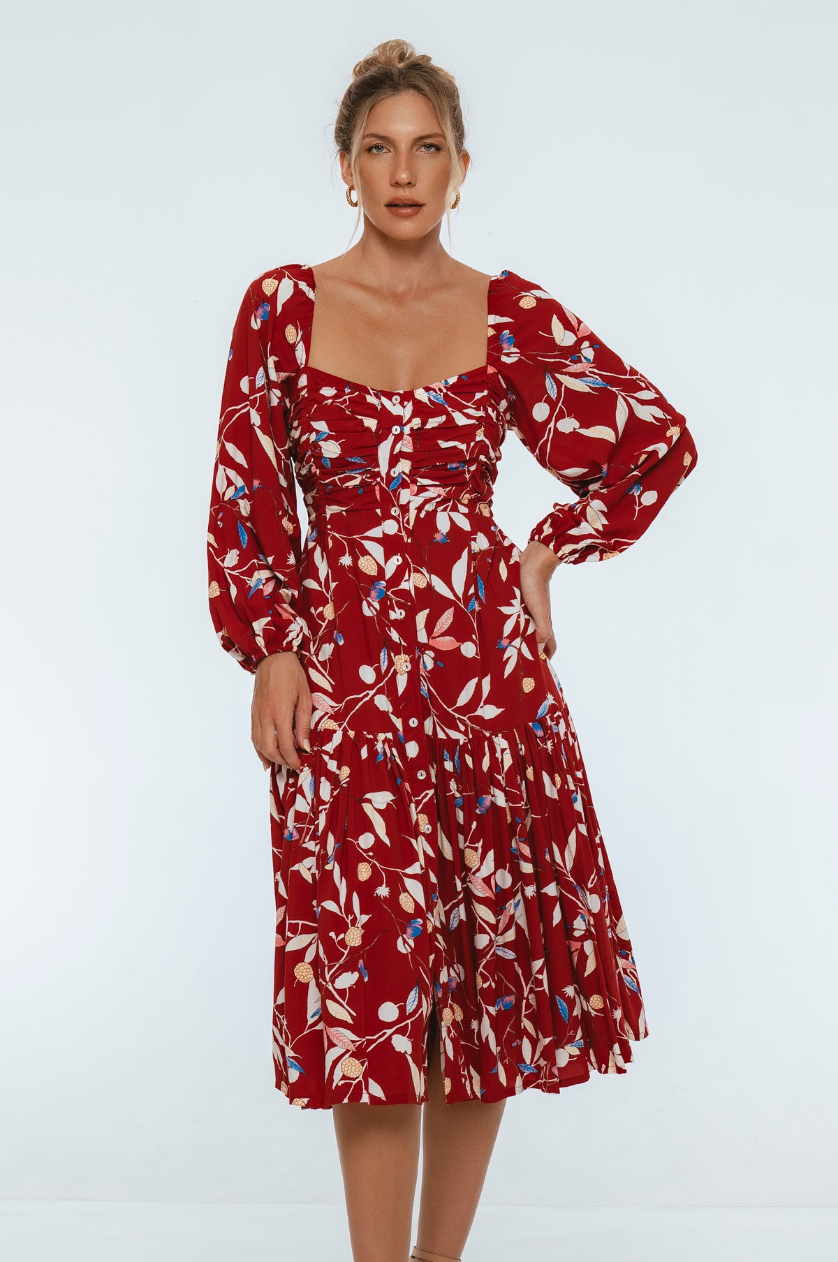 Verona Long Sleeve Midi Dress