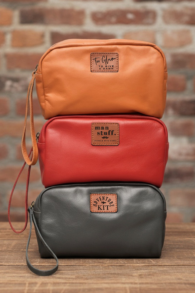 Wander Personalized Leather Cosmetic Bag