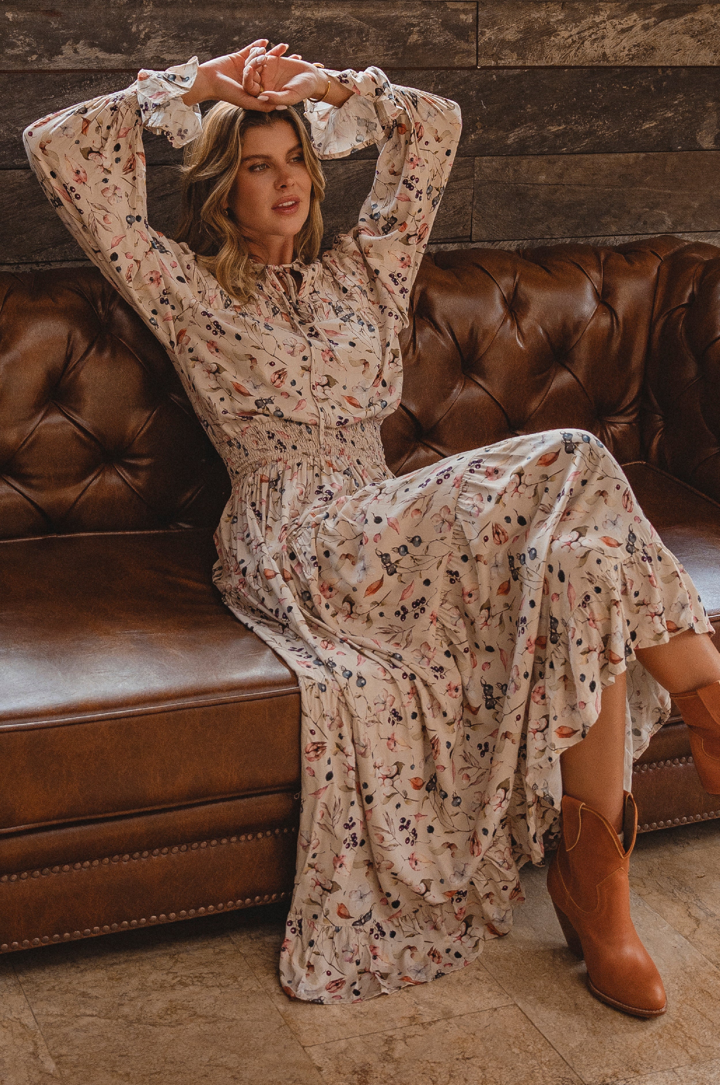 White Lotus Ruffled Rayon Maxi Dress | Bali ELF
