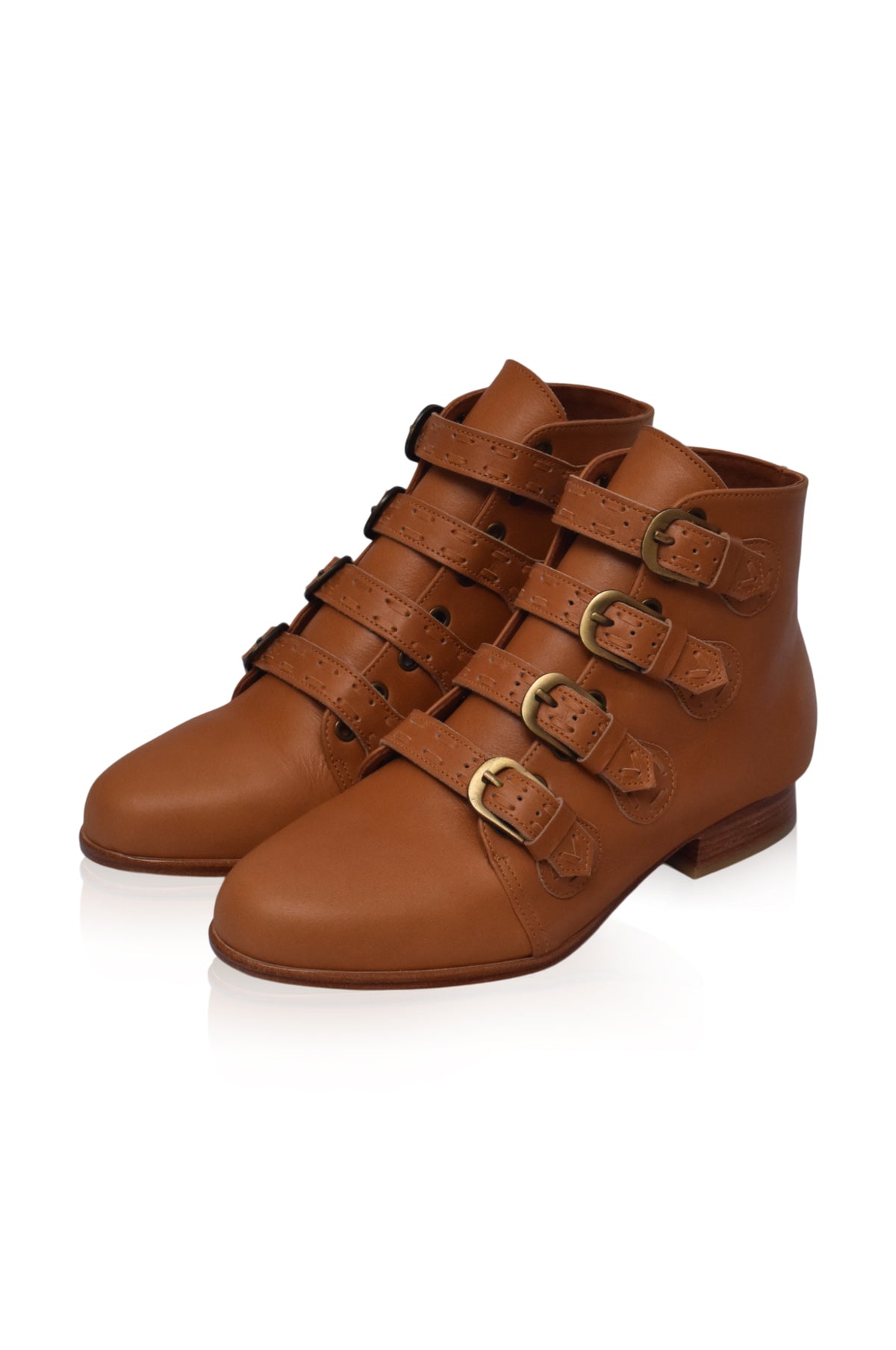 Wild Rose Leather Ankle Booties (Sz. 8.5)