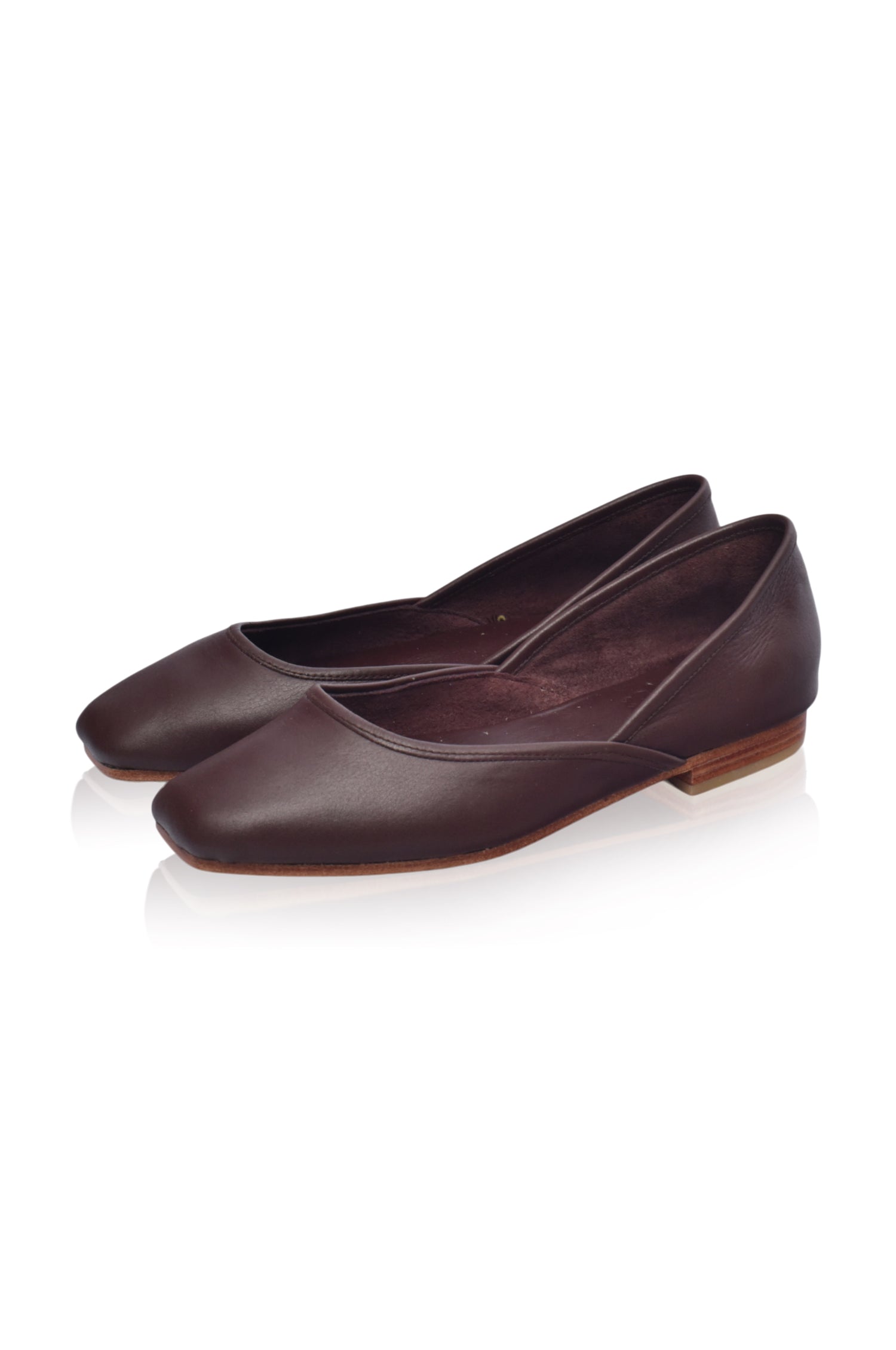 Amore Square Toe Ballet Flats in Dark Brown – Ocelot Market