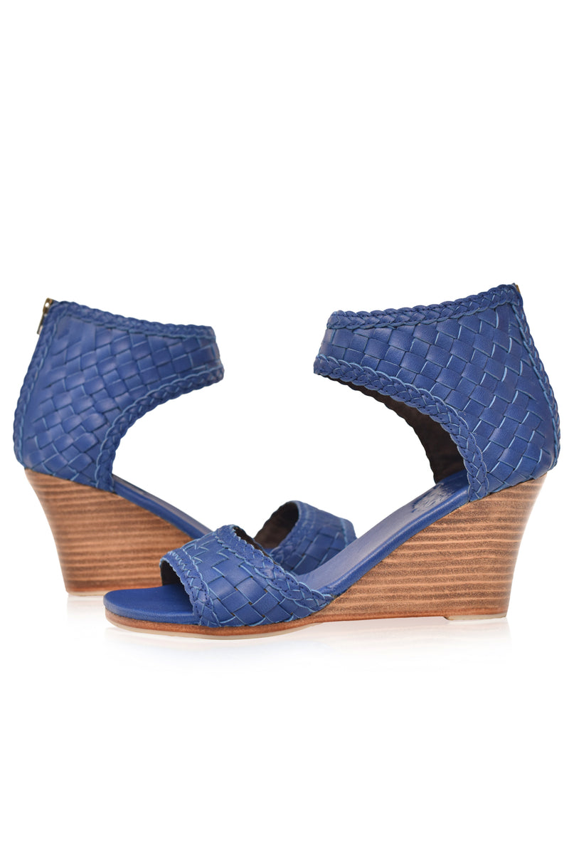 Royal blue 2025 wedge sandals