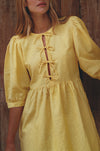 Beatrice Puff Sleeve Linen Mini Dress
