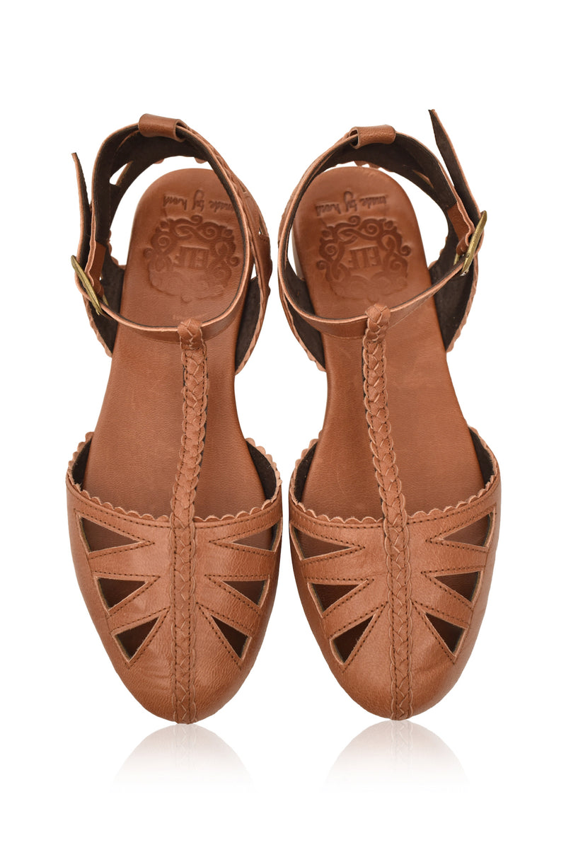 Bounty T-strap Leather Sandals