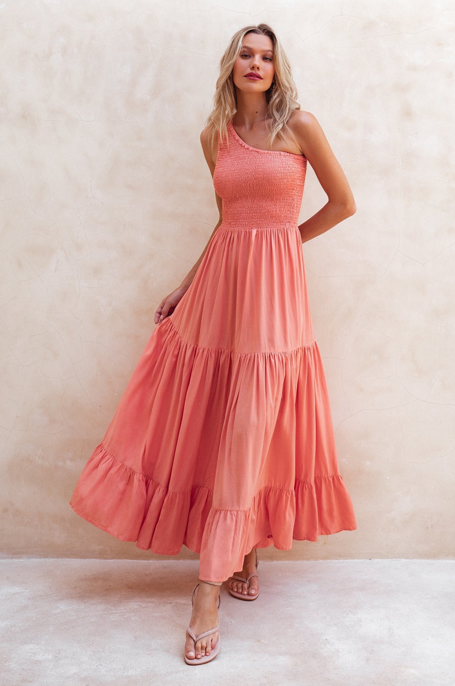Cassandra One-Shoulder Rayon Maxi Dress | Bali ELF