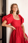 Cherie Puff Sleeve Midi Dress