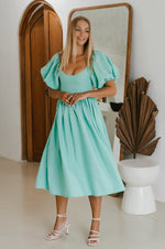 Cherie Puff Sleeve Midi Dress