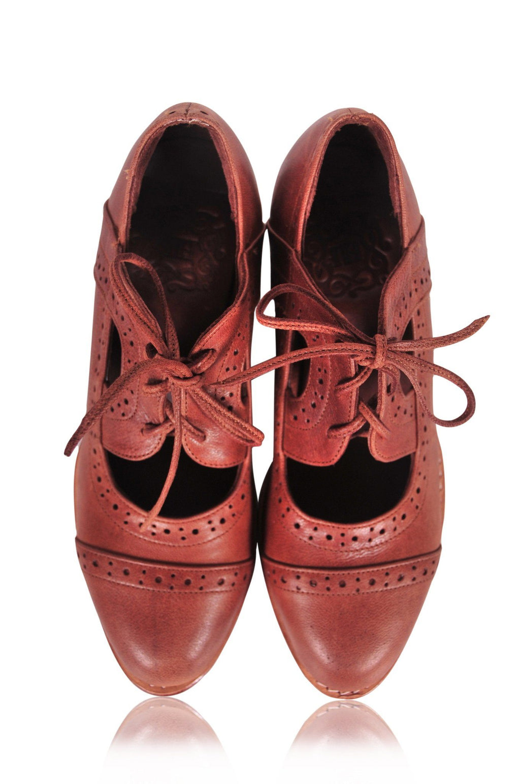 Leather Shoes - Stockholm Oxford Wedges