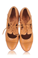 Leather Shoes - Stockholm Oxford Wedges