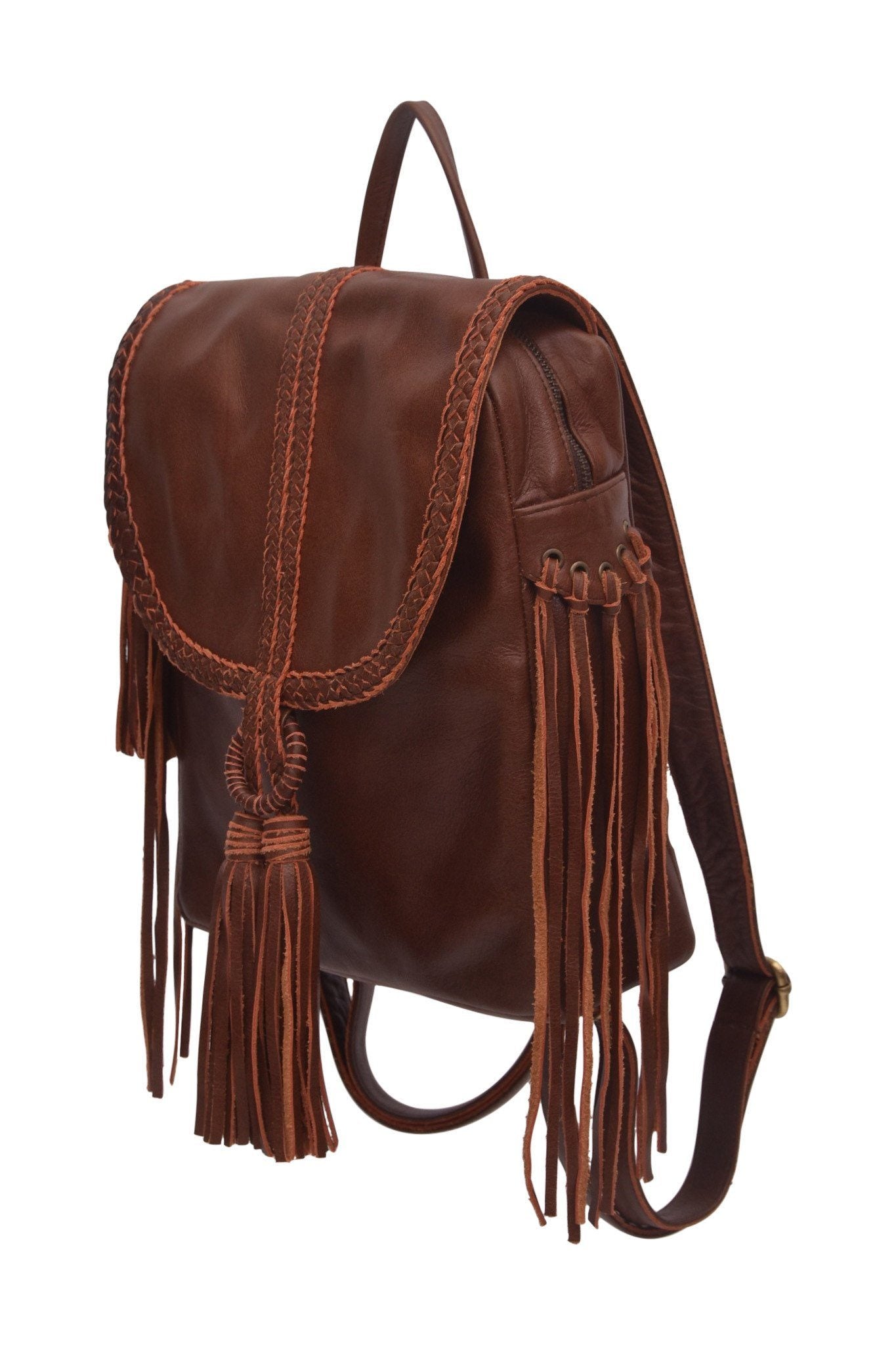 Sandy Bay. Handmade bohemian style leather backpack – ELF