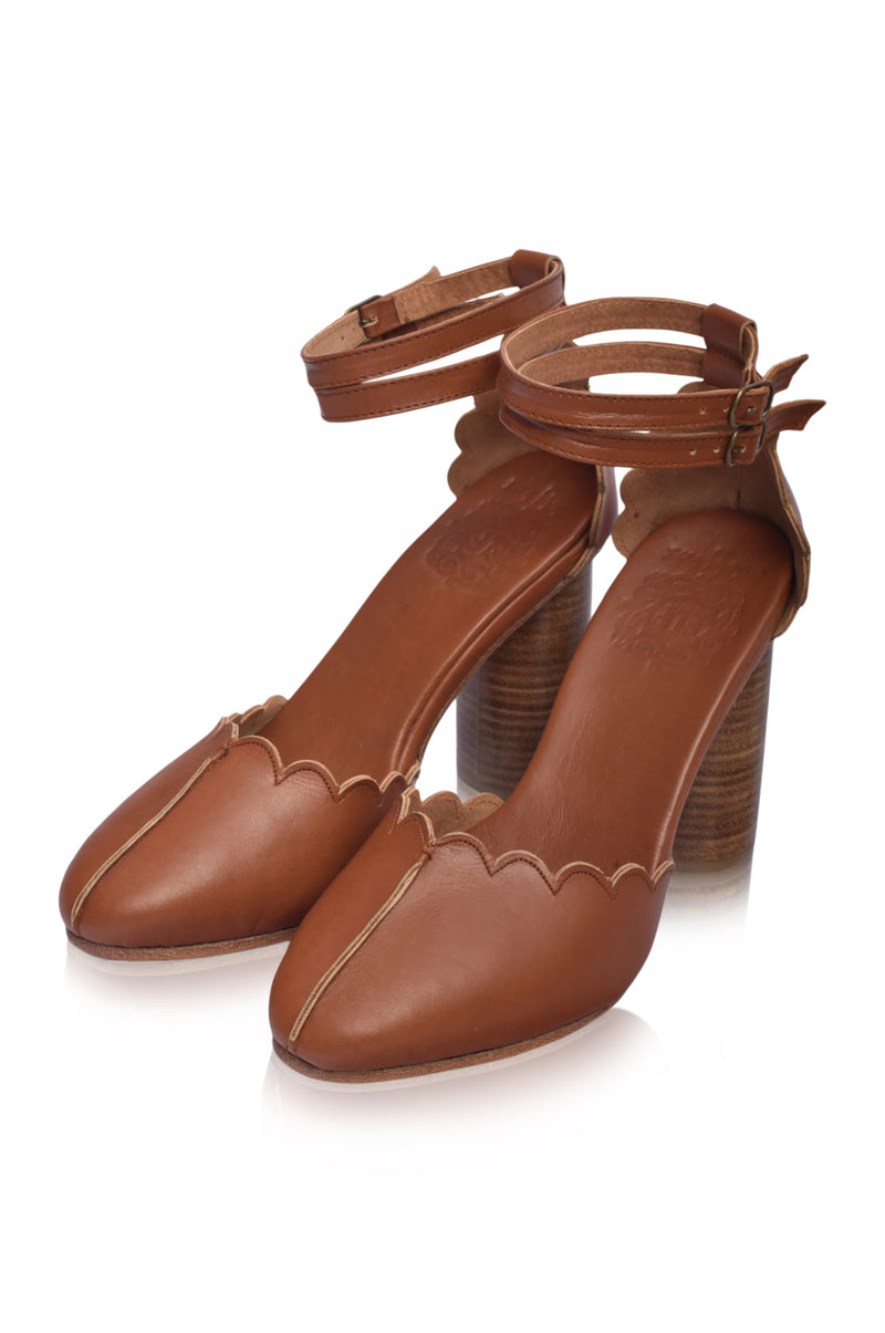 Flamingo Leather Heels (Sz. 5, 6.5 & 7.5)