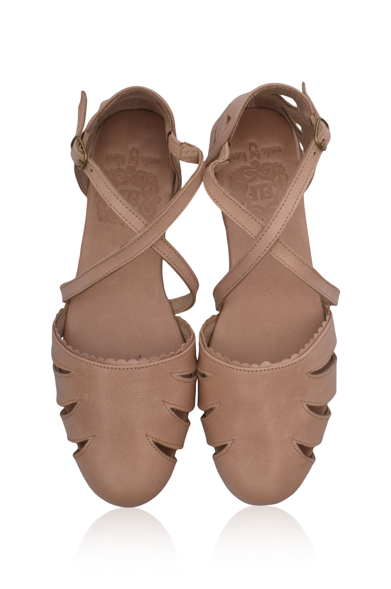 Cut out leather best sale flats