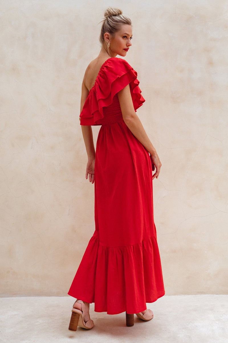 Guadalupe. One Shoulder Ruffled Maxi Dress – ELF