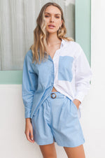 Hailey Oversized Color Block Shirt (Sale)