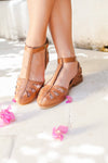 Leather Shoes - Bounty T-strap Leather Sandals