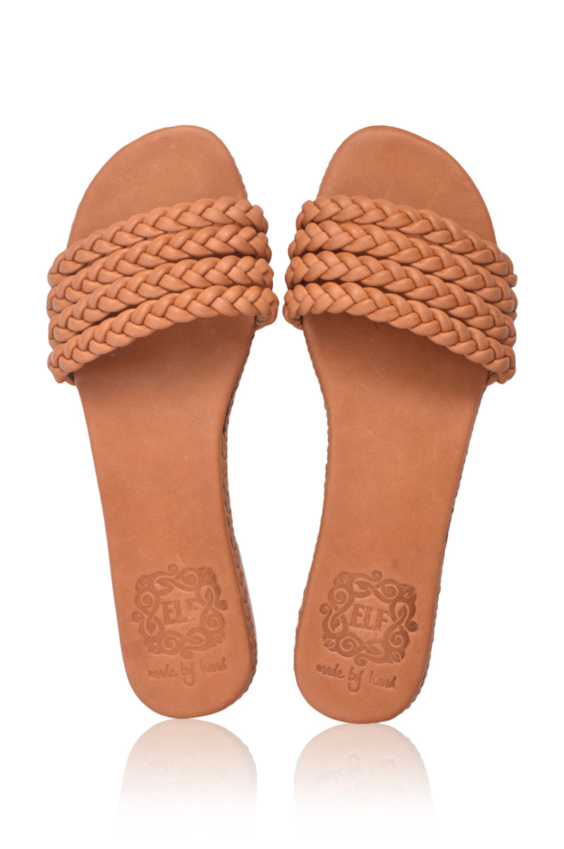 Iris Braided Leather Slides