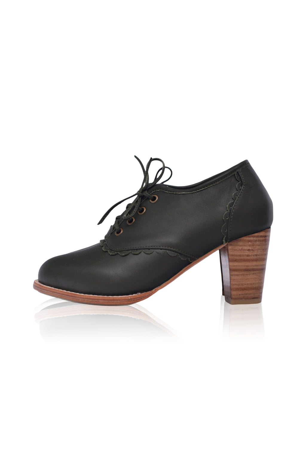 Round Toe Brogue Style Lace Up Mary Jane Shoes — Obiono