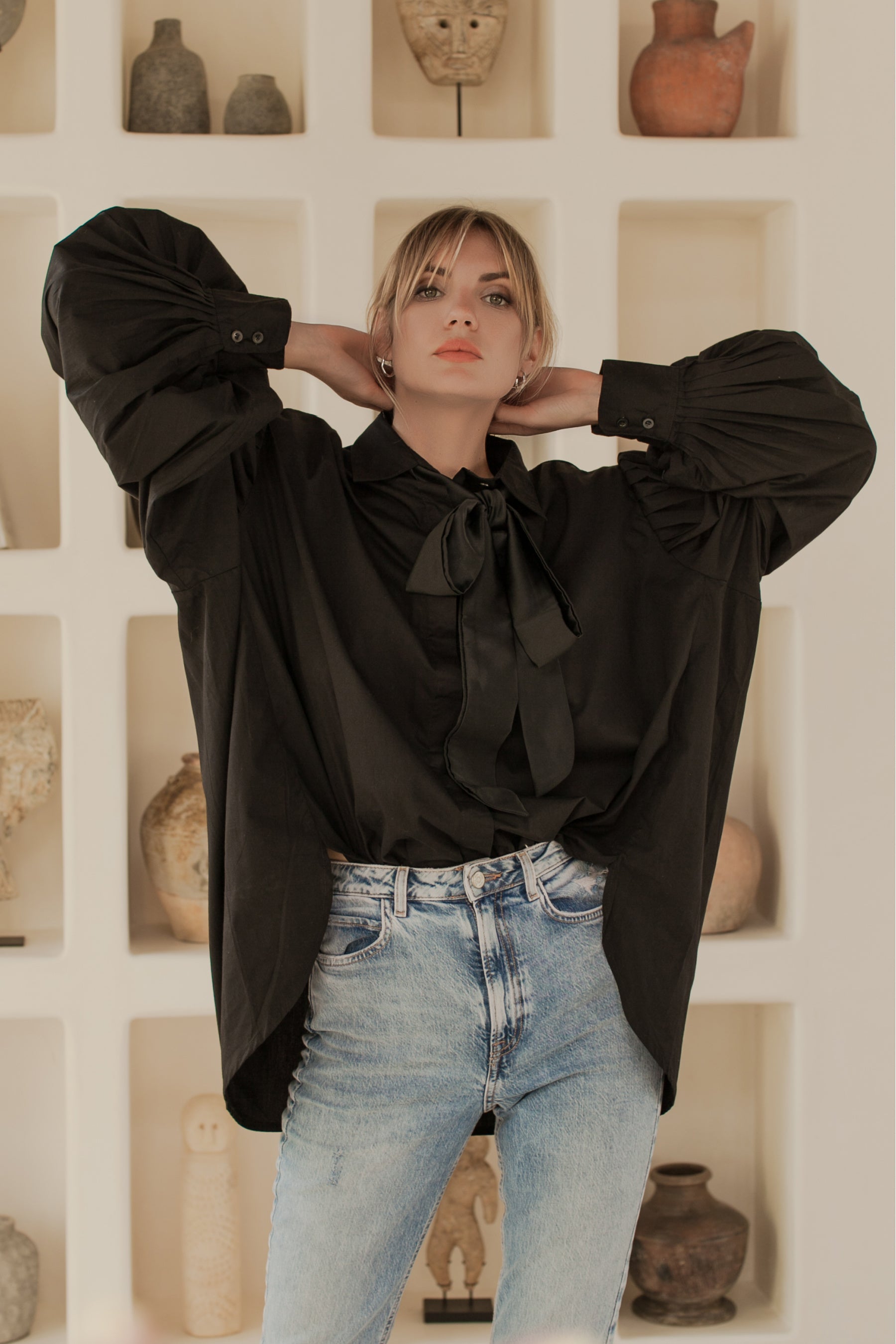 Merci Balloon Sleeve Oversized Shirt – ELF