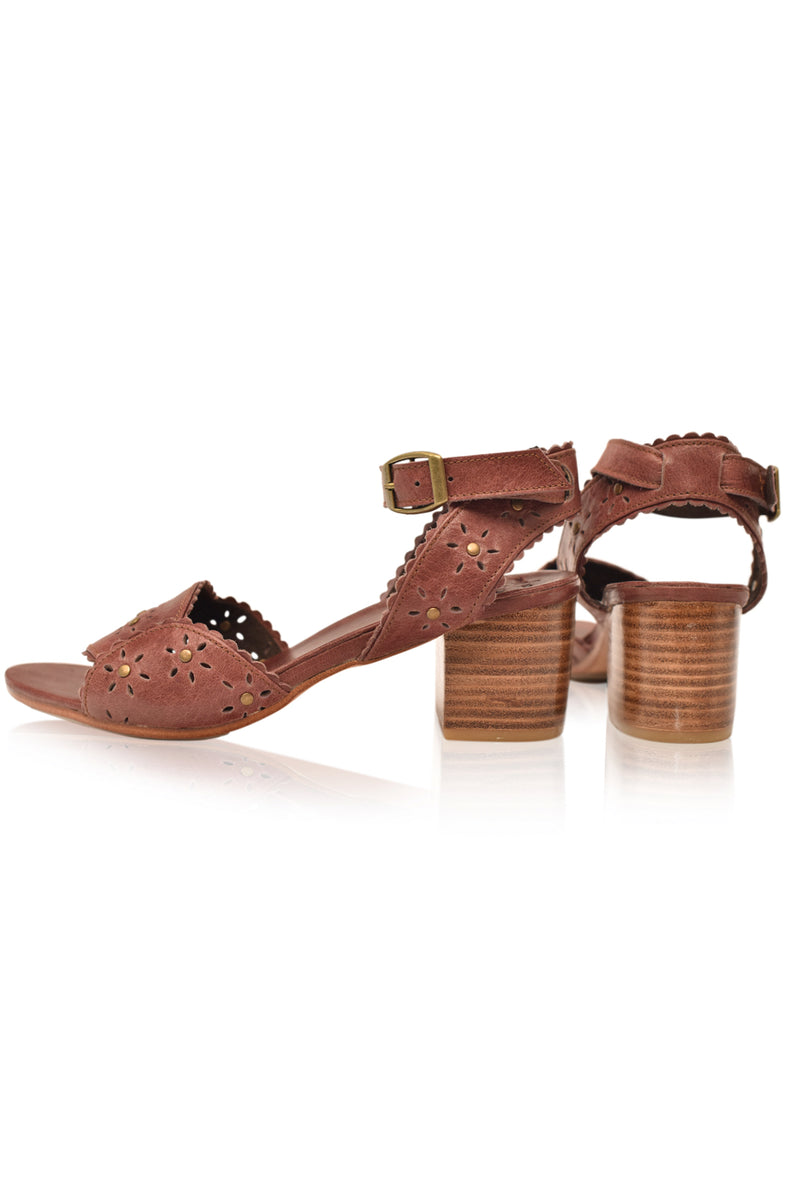 Paloma Leather Heel Sandals