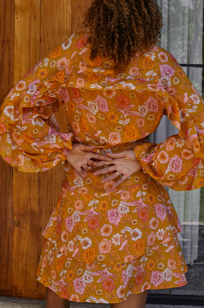 Shayla Ruffle Wrap Mini Dress