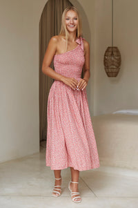 Sienna One-Shoulder Shirred Dress (Sale)