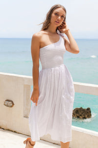 Sienna One-Shoulder Shirred Dress (Sale)
